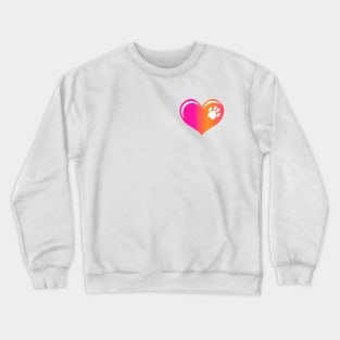 Paw on Heart, Pink Crewneck Sweatshirt